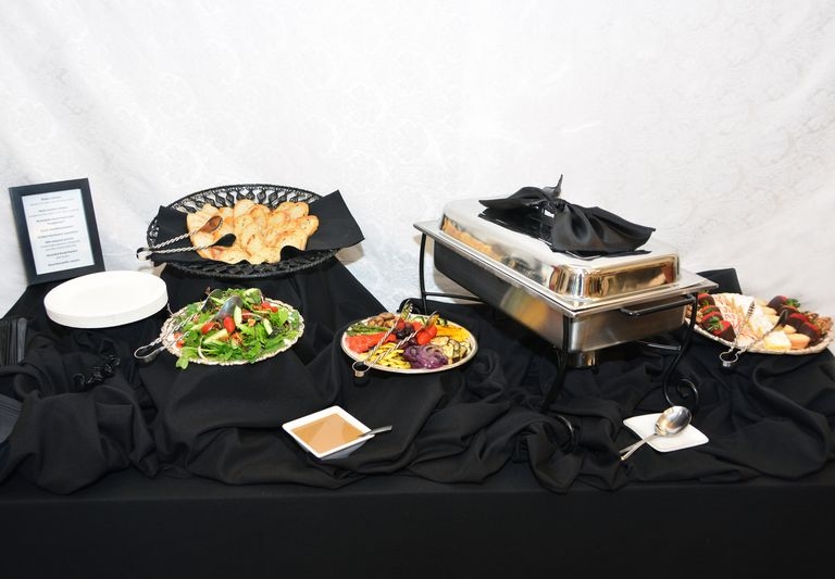 Lunch Buffet with Black Linen